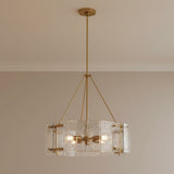 Winslow Chandelier 24", Modern Brass for Modern home with Warm Beige walls