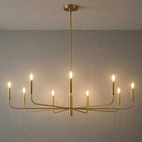 Thayer 9 Light Chandelier 48", Modern Brass