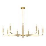 Thayer 9 Light Chandelier 48", Modern Brass