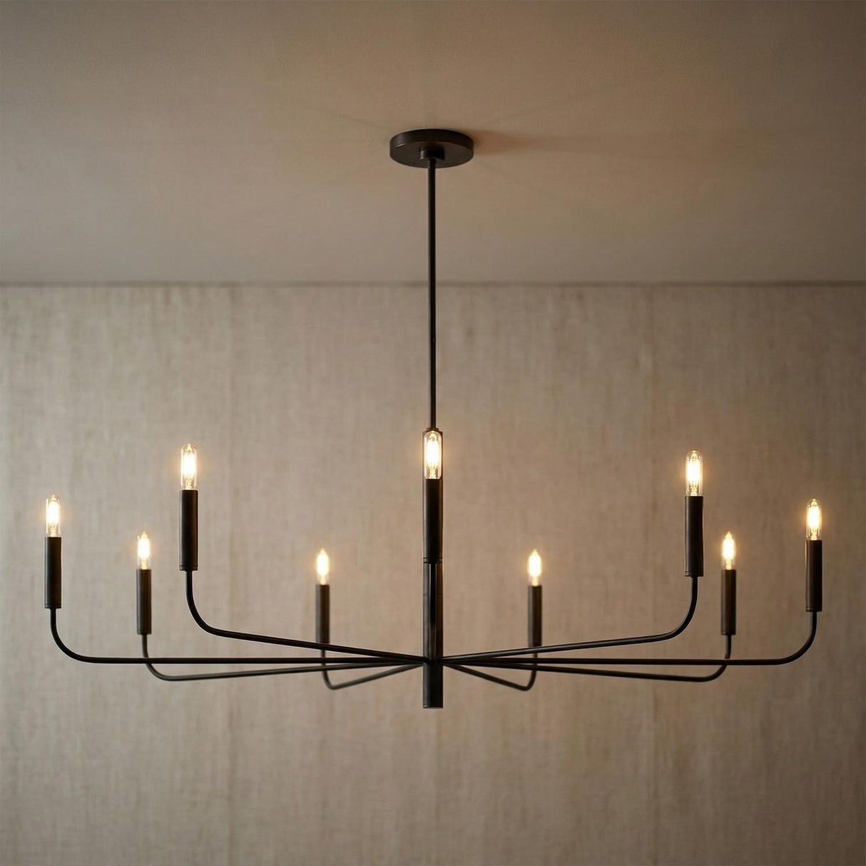 Thayer 9 Light Chandelier 48", Antique Iron