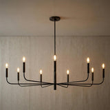Thayer 9 Light Chandelier 48", Antique Iron