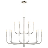 Thayer 15 Light Two-Tier Chandelier 49", Polished Nickel
