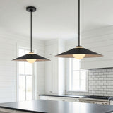 Braxton Pendant 24", Matte Black for Modern Farmhouse home with White Shiplap