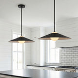 Braxton Pendant 24", Matte Black for Modern Farmhouse home with White Shiplap