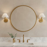 Altair Wall Sconce 10" Modern Brass for Modern home with Beige Walls