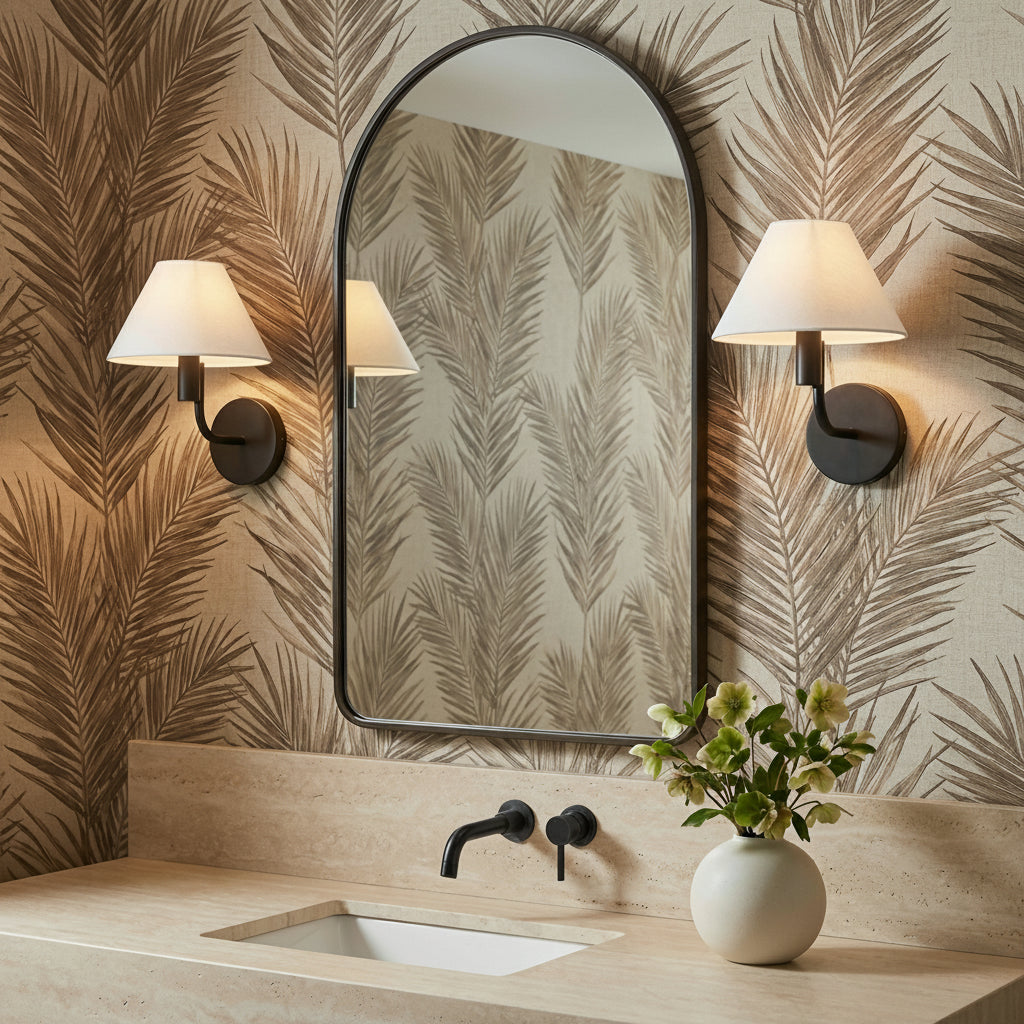 Altair Wall Sconce 10, Aged Iron for Transitional home with Neutral wallpaper