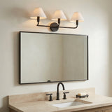 Altair 3 Light Vanity, Aged Iron for Transitional home with Beige Siding