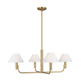 Altair 4 Light Chandelier 34", Modern Brass