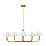 Altair 5 Light Chandelier 40", Modern Brass