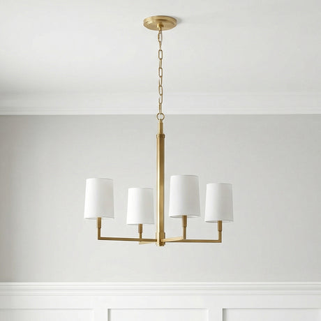 Andrew 4 Light Chandelier 27" for Modern home with White Paneled Walls
