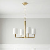 Andrew 4 Light Chandelier 27", Modern Brass