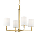 Andrew 4 Light Chandelier 27", Modern Brass