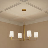 Andrew 4 Light Chandelier 36" for Modern home with Warm Beige Wallpaper