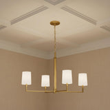 Andrew 4 Light Chandelier 36", Modern Brass