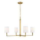 Andrew 4 Light Chandelier 36", Modern Brass