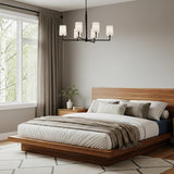 Andrew 4 Light Chandelier 36", Aged Iron for Modern home with Gray Walls