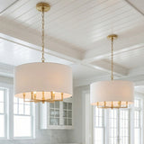Andrew 6 Light Pendant 25" for Transitional home with White Wood