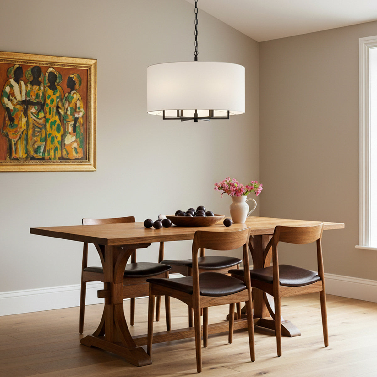 Andrew 6 Light Pendant 25" for Modern home with Beige Walls