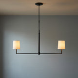 Andrew Linear Pendant 50, Aged Iron for Modern home with Gray Siding