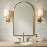 Andrew Wall Sconce 12, Modern Brass for Modern home with White Pebble Tile