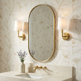 Andrew Wall Sconce 12, Modern Brass for Traditional home with Cream Wallpaper