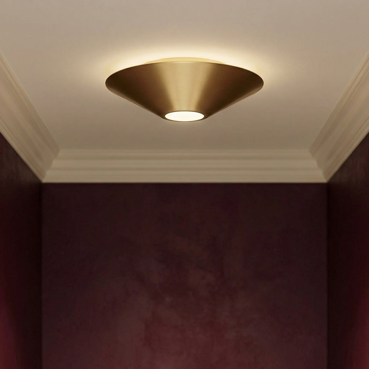 Belvin LED Flush Mount 8", Modern Brass for Modern home with Dark walls