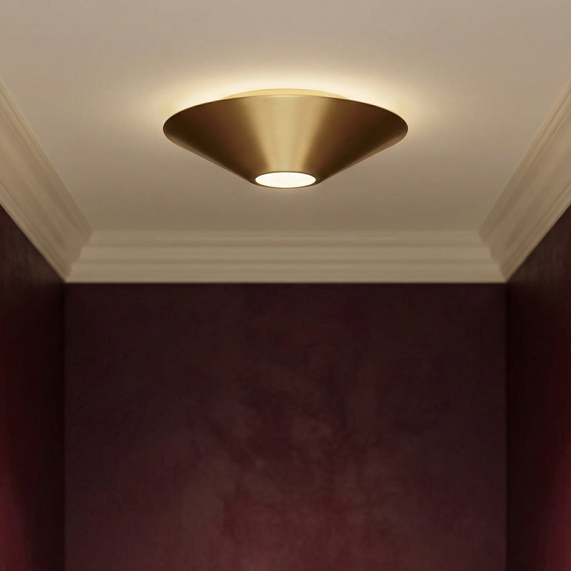 Belvin Small LED Flush Mount 8", Modern Brass