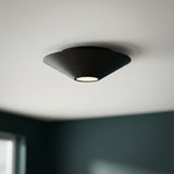 Belvin LED Flush Mount 8" for Modern home with Dark Gray walls