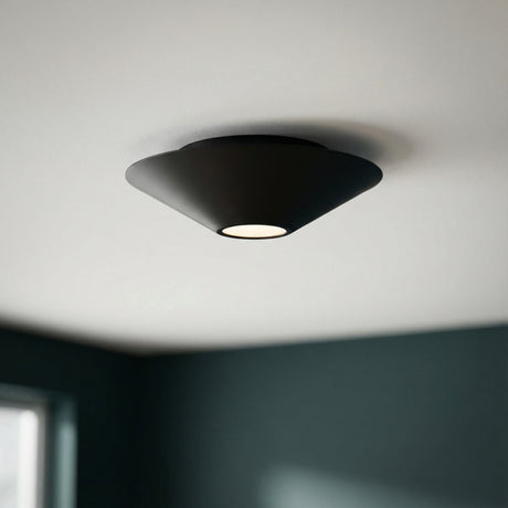 Belvin LED Flush Mount 8" for Modern home with Dark Gray walls