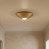 Belvin Medium LED Flush Mount 12", Modern Brass