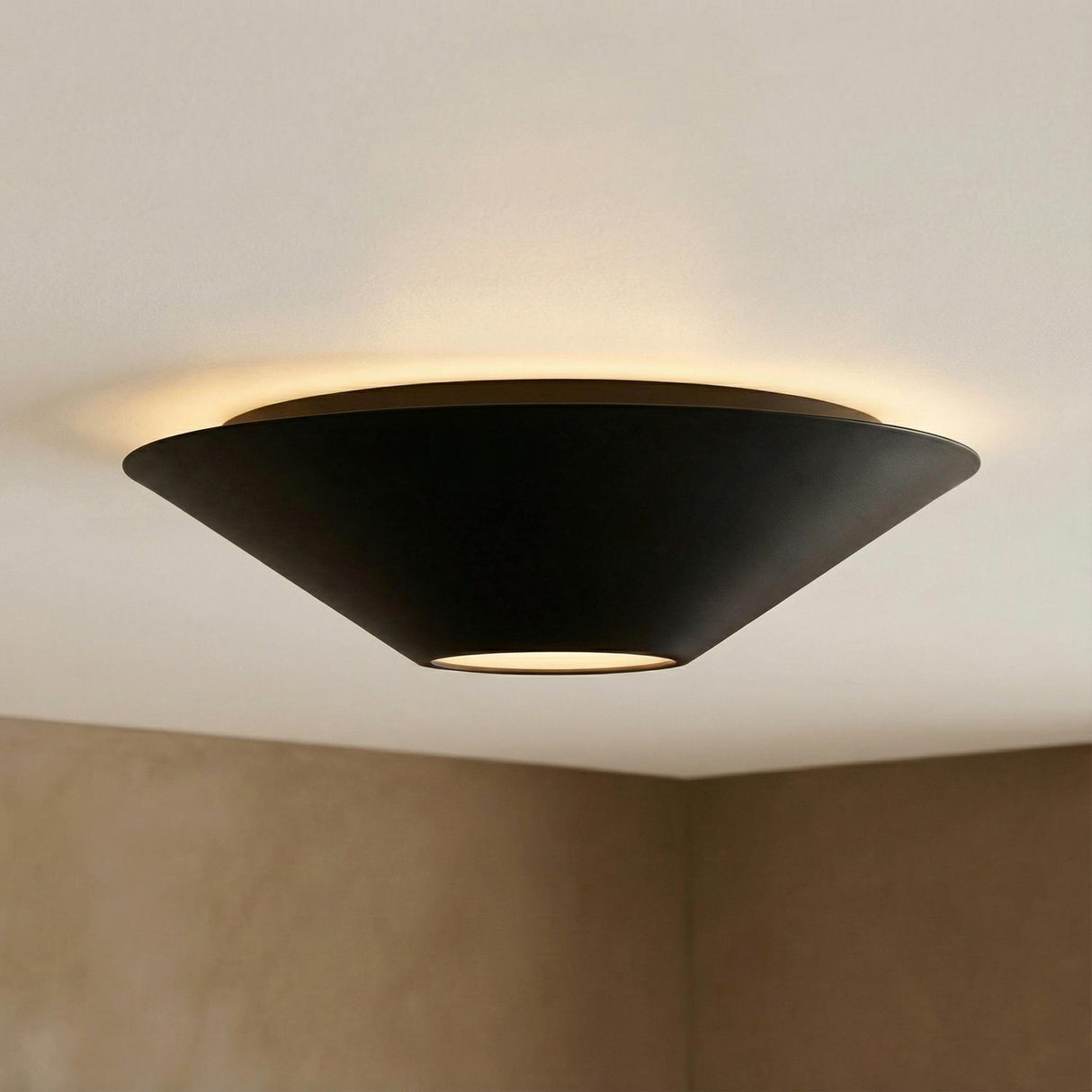 Belvin Medium LED Flush Mount 12", Matte Black