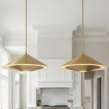 Belvin Large Pendant 24", Modern Brass for Modern home with White Cabinetry