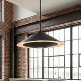 Belvin Large Pendant 24" Matte Black for Industrial home with Brick