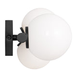 Veya 3 Light Linear Wall Sconce 16", Aged Iron and Milk Glass