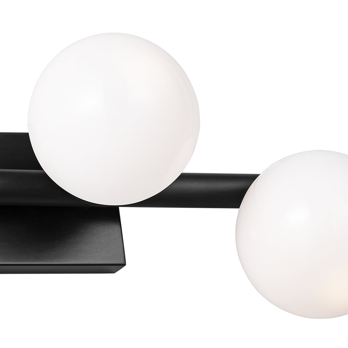 Veya 3 Light Linear Wall Sconce 16", Aged Iron and Milk Glass