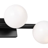 Veya 3 Light Linear Wall Sconce 16", Aged Iron and Milk Glass