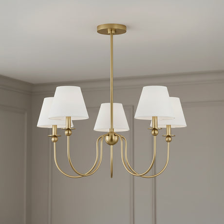 Anise 5 Light Chandelier 30" for Transitional home with Gray Panel Molding