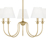 Anise 5 Light Chandelier 30", Satin Brass