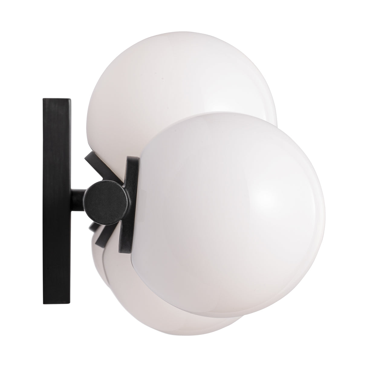 Veya 7 Light Wall Sconce 32", Aged Iron and Milk Glass