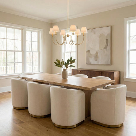 Anise 6 Light Chandelier 36", Satin Brass