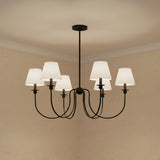 Anise 6 Light Chandelier 36" for Transitional home with Beige wallpaper