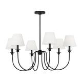 Anise 6 Light Chandelier 36", Matte Black