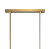 Veya 9 Light Linear Chandelier 49", Modern Brass and Milk Glass