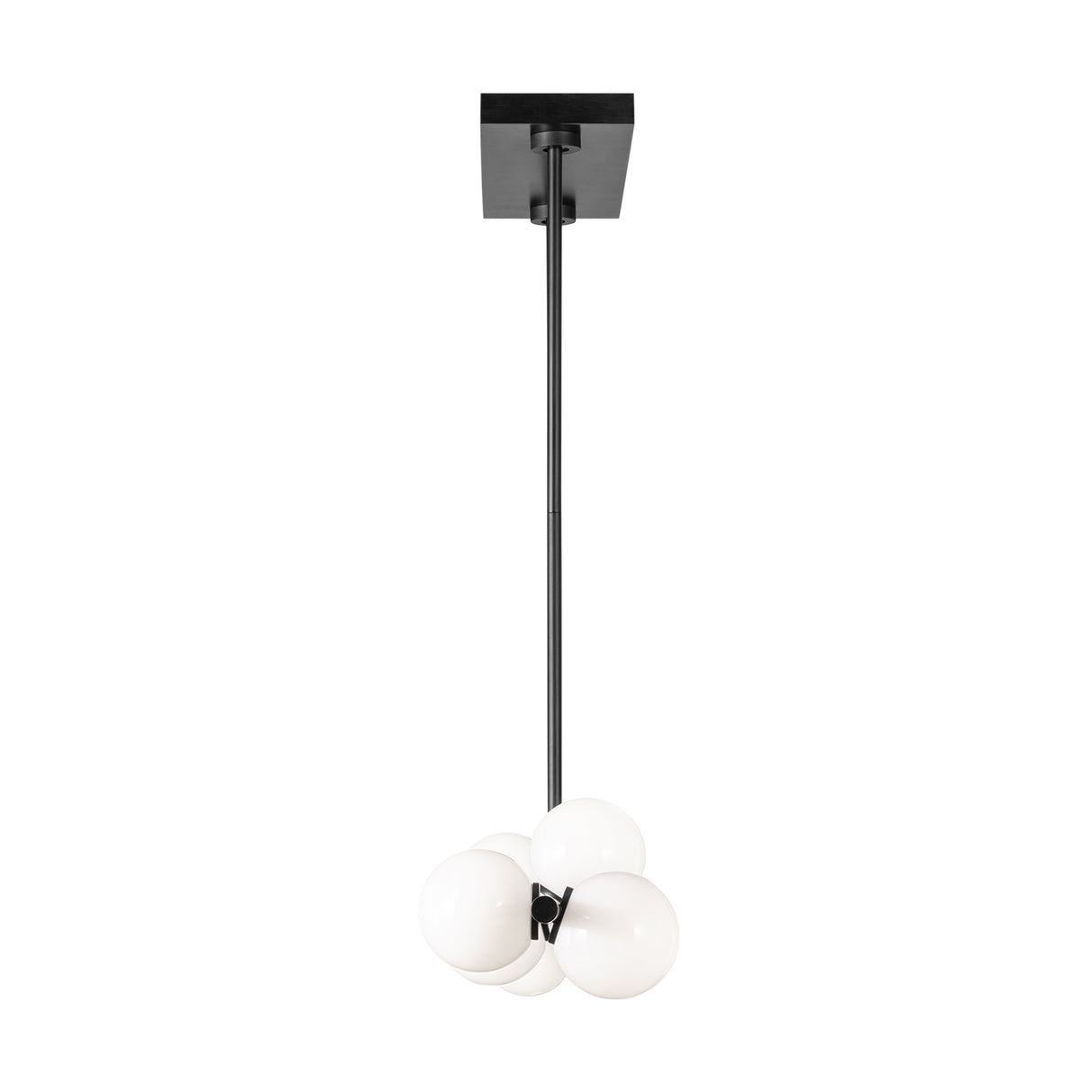 Veya 9 Light Linear Chandelier 49", Aged Iron and Milk Glass