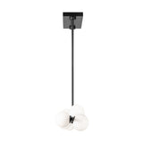 Veya 9 Light Linear Chandelier 49", Aged Iron and Milk Glass