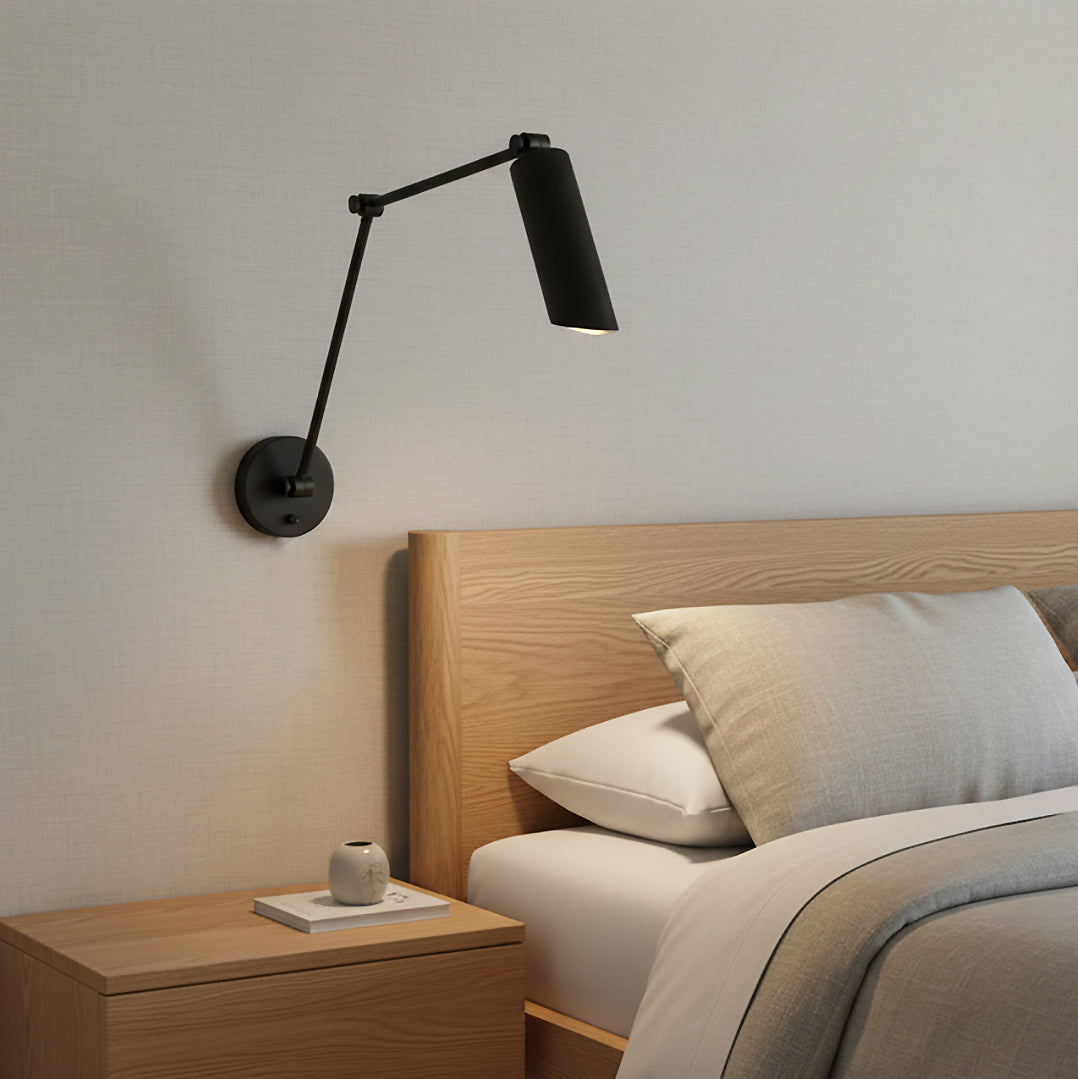 Nilo Adjustable Two Arm Wall Light for Modern home with Black Metal