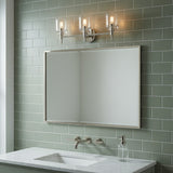 Emrys 3 Light Vanity, Polished Nickel for Modern home with Green Tile