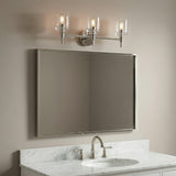 Emrys 3 Light Vanity, Polished Nickel for Modern home with Gray Walls