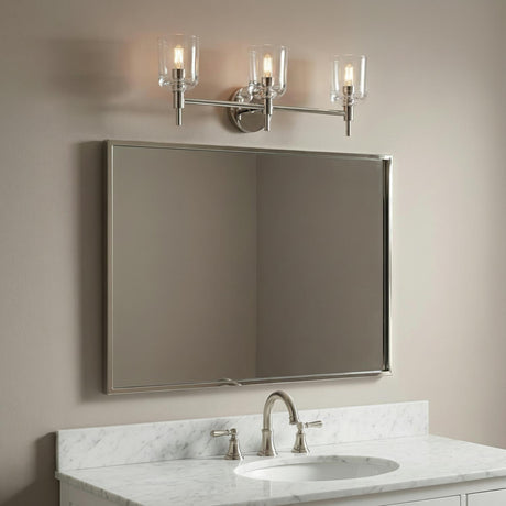 Emrys 3 Light Vanity, Polished Nickel
