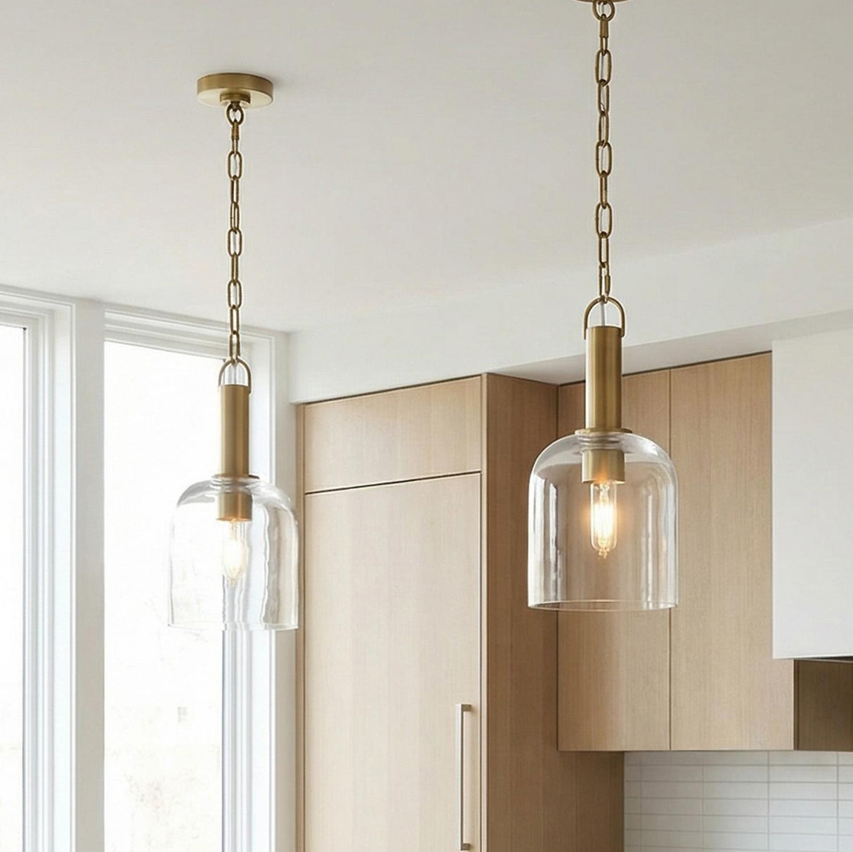 Emrys Pendant 8", Modern Brass